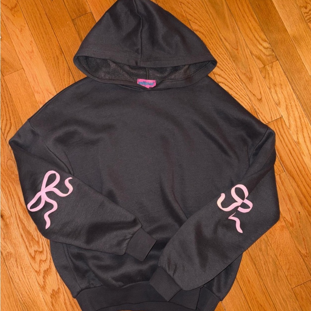 Edikted Gray Bow Hoodie